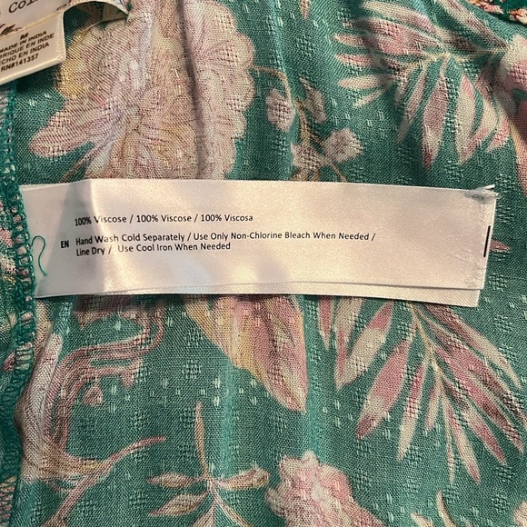 B O G Collective- 2 piece green pink print crop top with wrap skirt. EUC - Picture 7 of 9